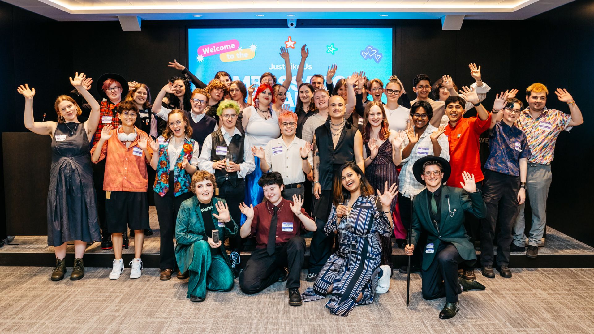 A group photo of ambassadors at the Just Like Us Ambassador Awards